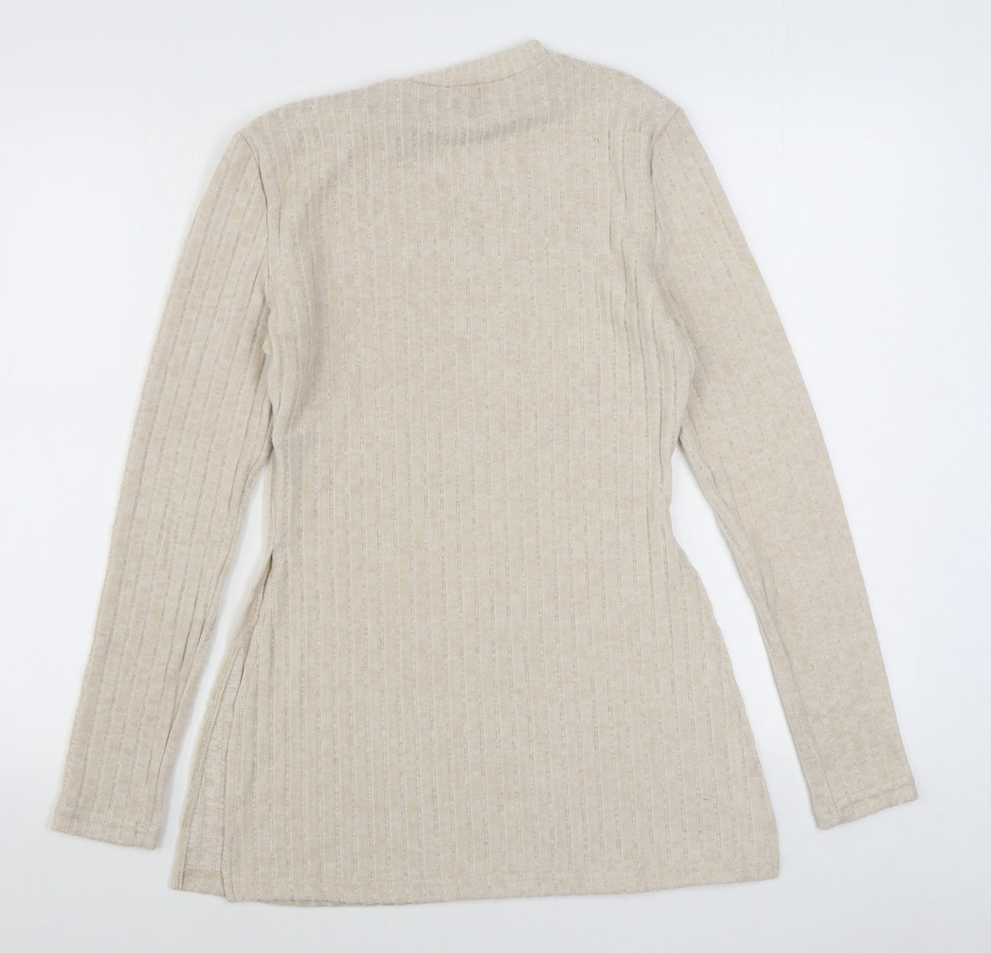 SheIn Womens Beige Round Neck  Polyester Pullover Jumper Size L