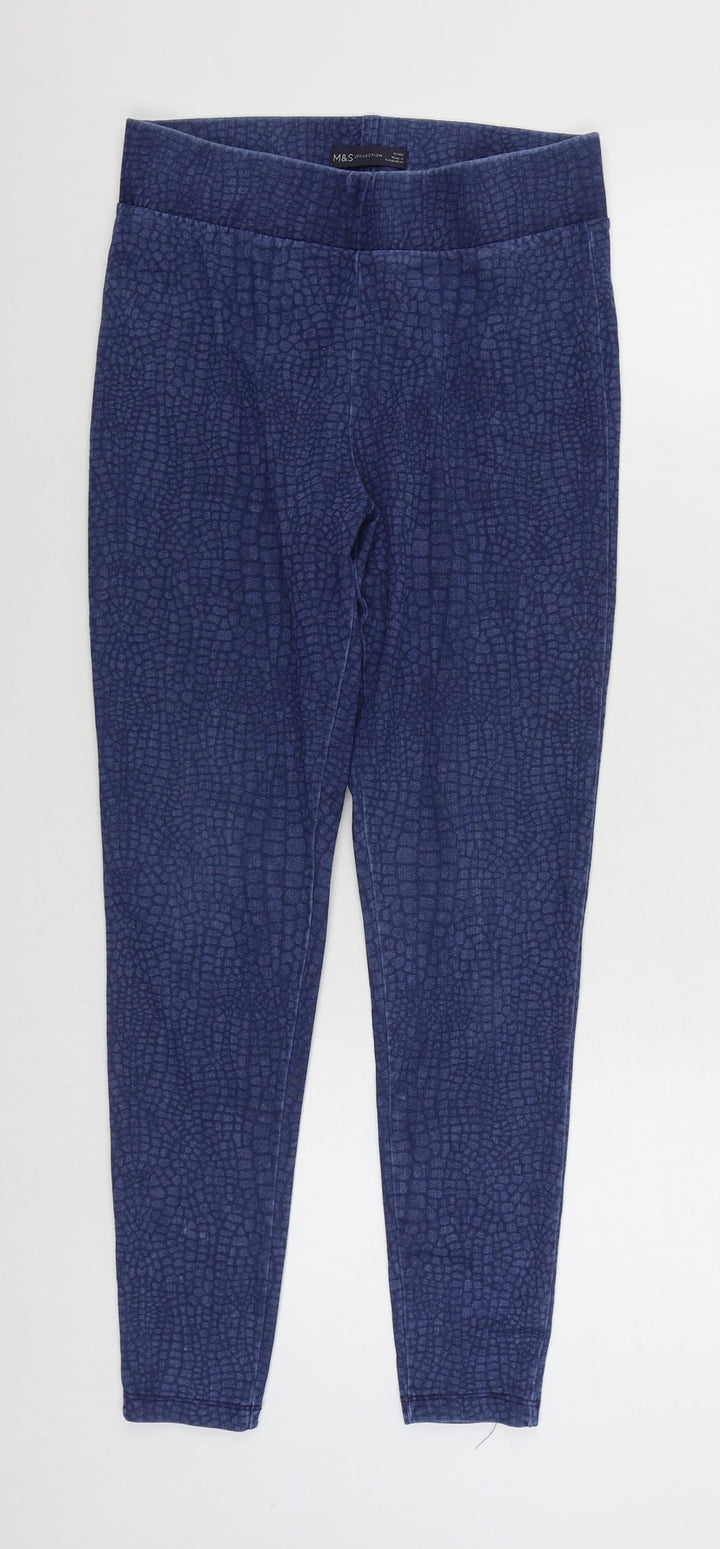 Marks and Spencer Womens Blue  Polyester Jegging Jeans Size 10 L28 in Regular