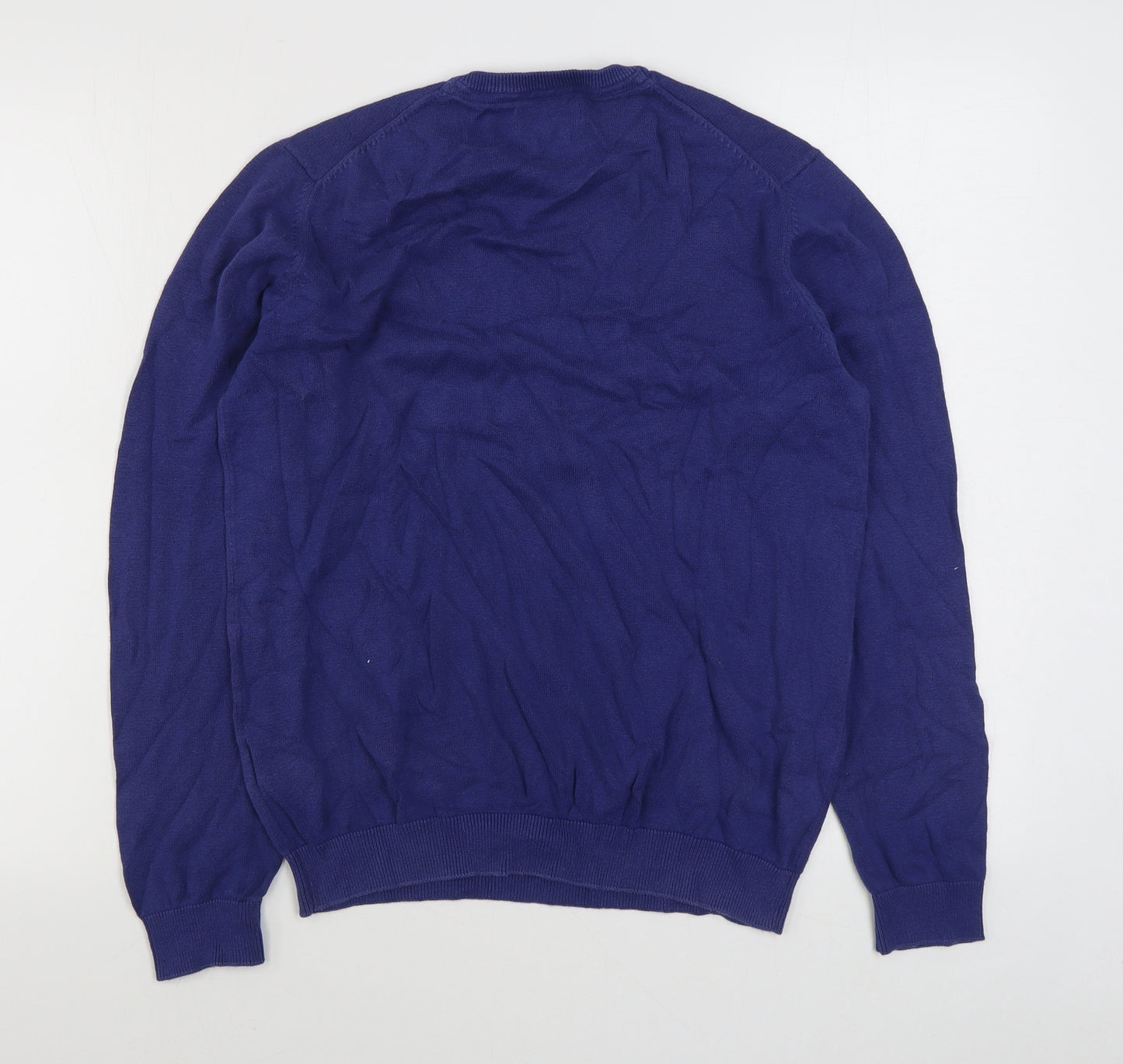 Cortefiel Mens Blue Round Neck  Cotton Pullover Jumper Size S