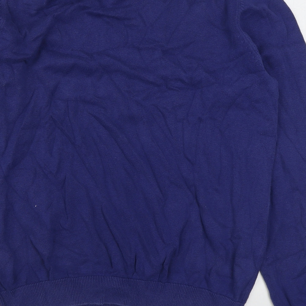 Cortefiel Mens Blue Round Neck  Cotton Pullover Jumper Size S