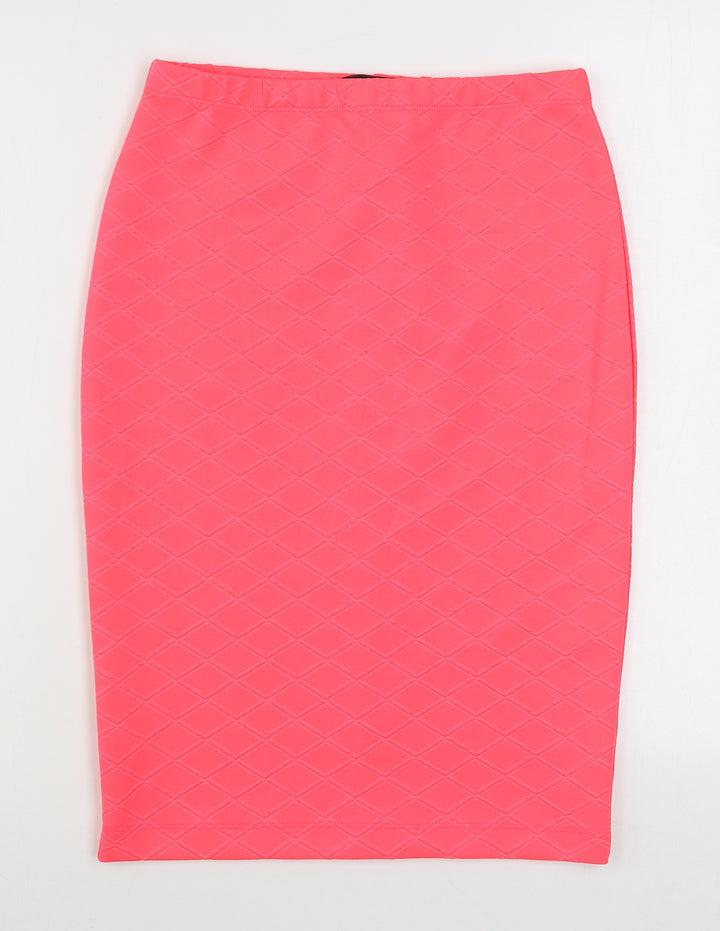 Dunnes Stores Womens Pink Polyester Straight & Pencil Skirt Size S