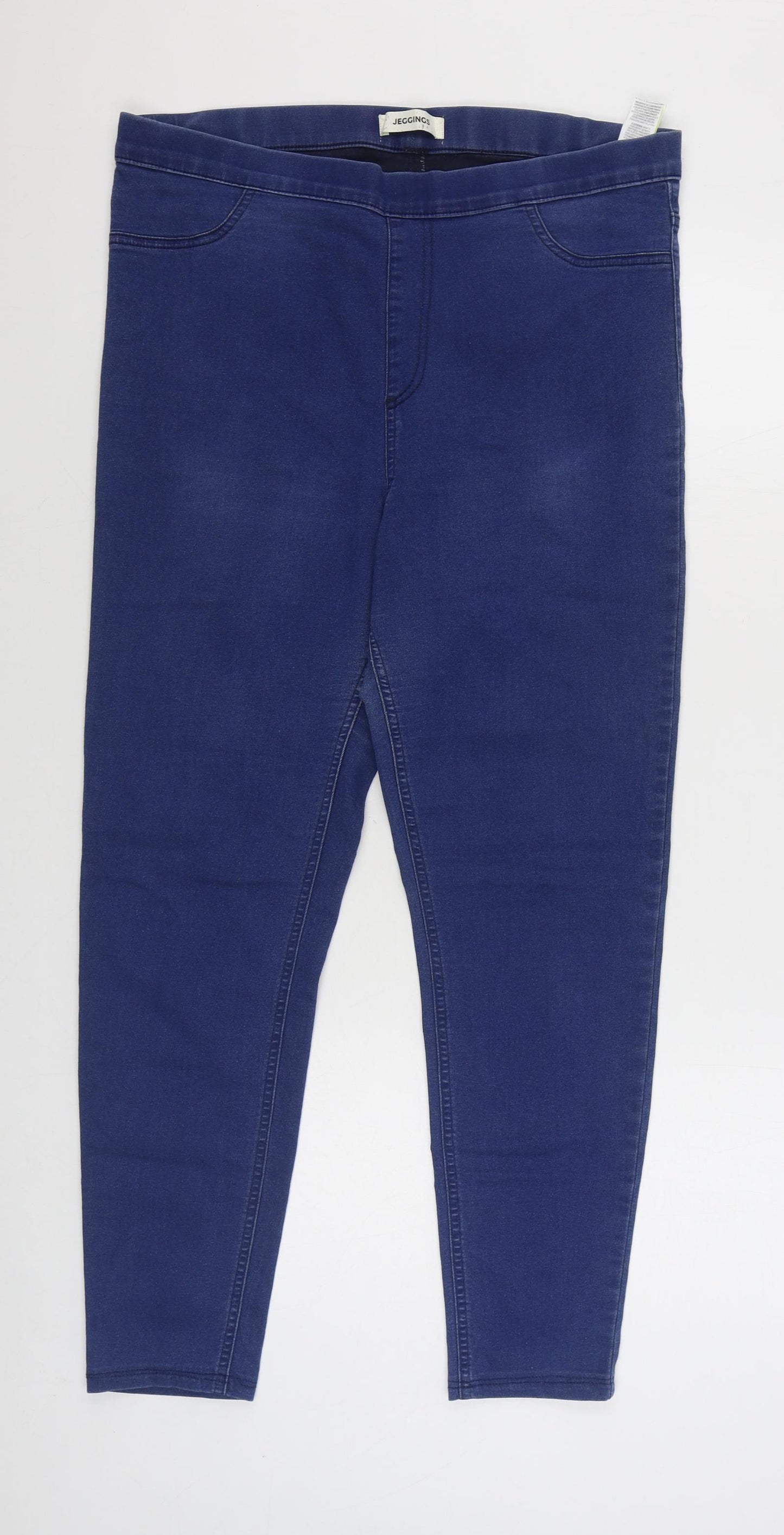Marks and Spencer Womens Blue  Cotton Jegging Jeans Size 16 L28 in Regular