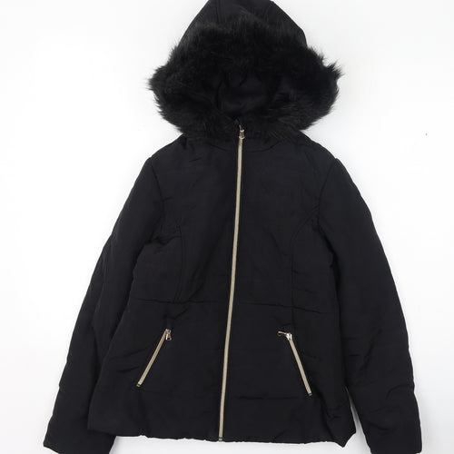 Young Dimension Girls Black   Puffer Jacket Coat Size 12-13 Years