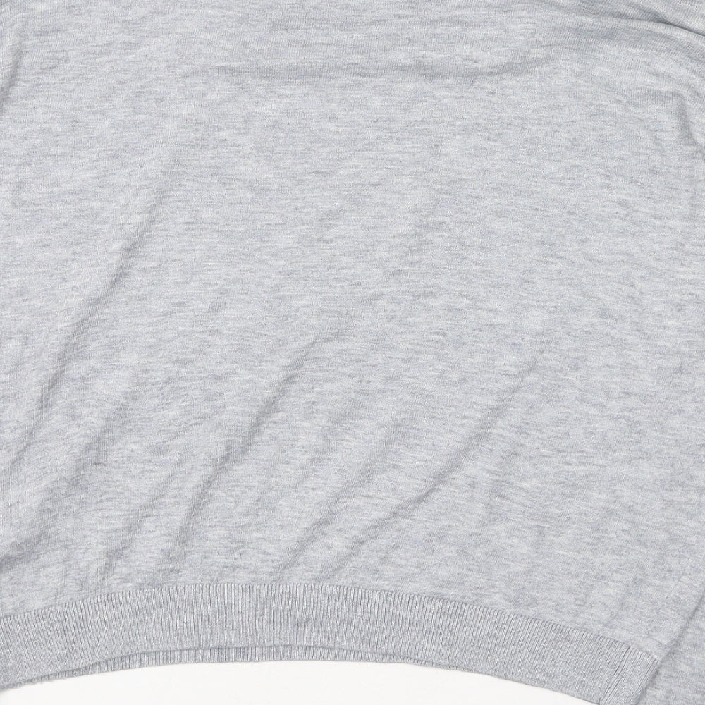 Topshop Womens Grey Round Neck  Polyester Pullover Jumper Size 8