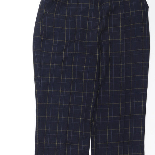 Damart Womens Blue Plaid Polyester Trousers  Size S L26 in Regular