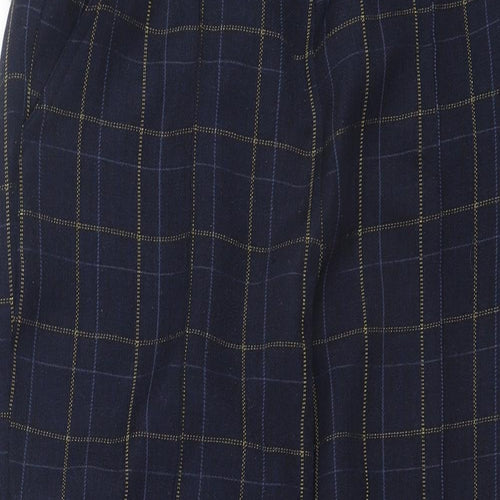 Damart Womens Blue Plaid Polyester Trousers  Size S L26 in Regular