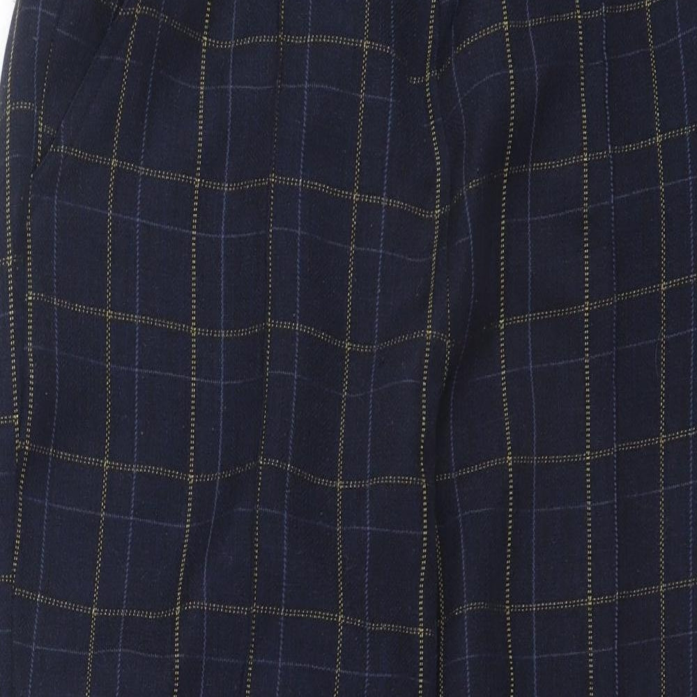 Damart Womens Blue Plaid Polyester Trousers  Size S L26 in Regular