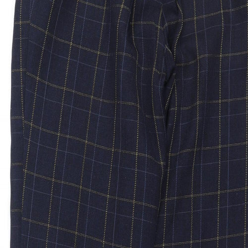 Damart Womens Blue Plaid Polyester Trousers  Size S L26 in Regular