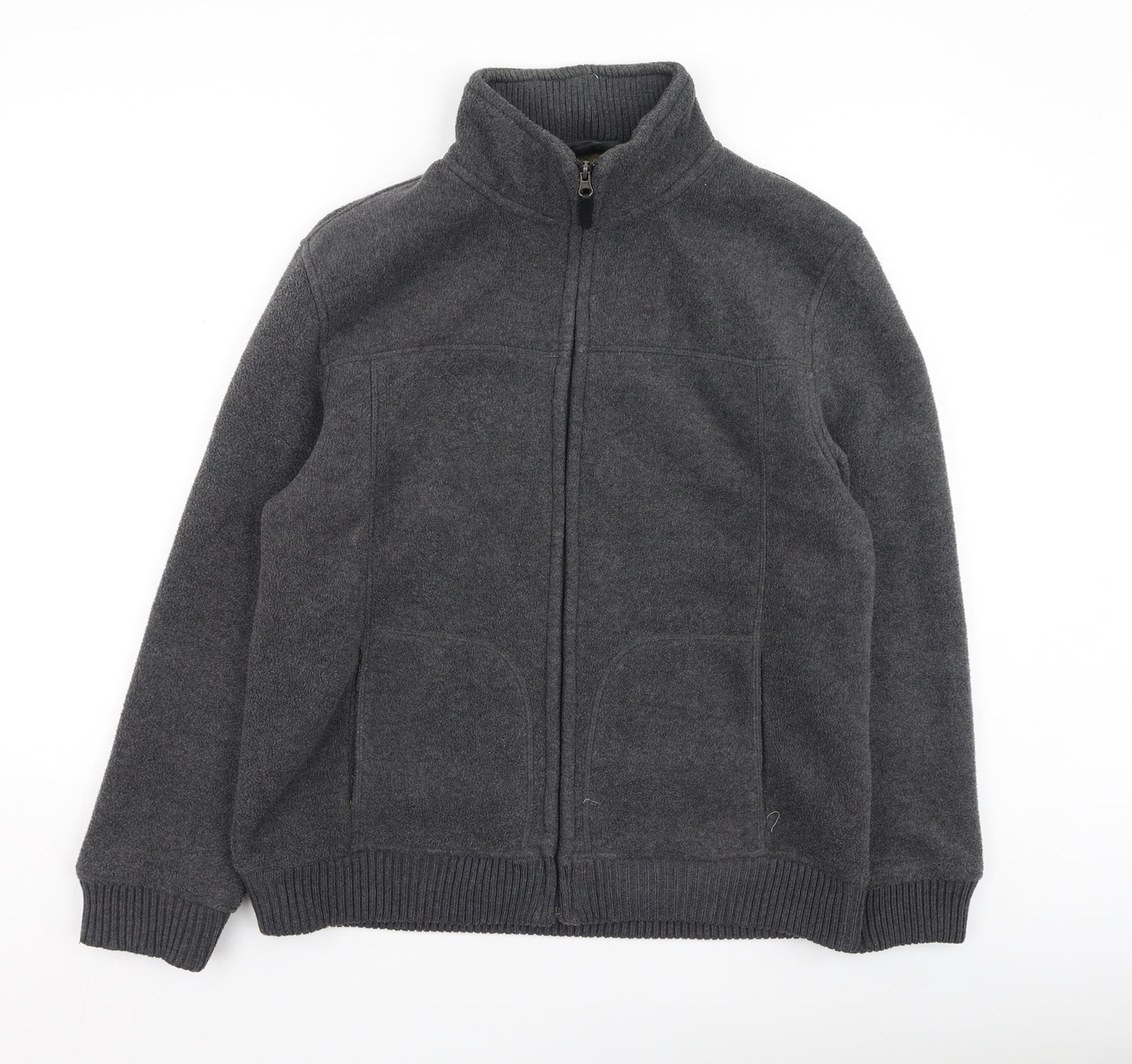 Cedar Wood State Mens Grey High Neck  Polyester Full Zip Jumper Size L