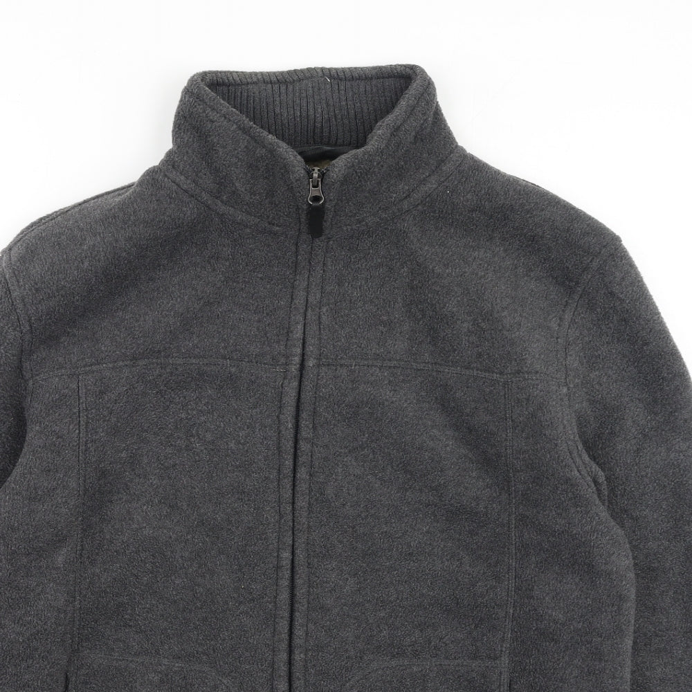 Cedar Wood State Mens Grey High Neck  Polyester Full Zip Jumper Size L
