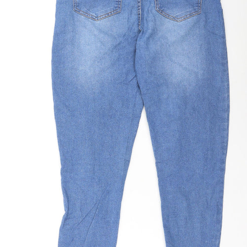PRETTYLITTLETHING Womens Blue  Cotton Skinny Jeans Size 10 L29 in Regular
