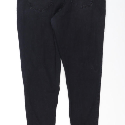 Denim & Co. Womens Black  Cotton Straight Jeans Size 14 L26 in Regular