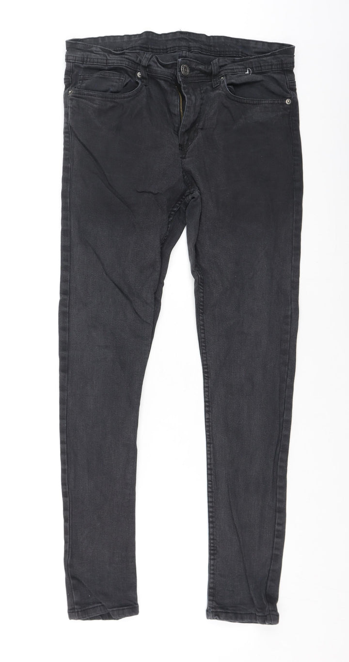 Denim & Co. Womens Grey Cotton Skinny Jeans Size 14 L27 in Regular