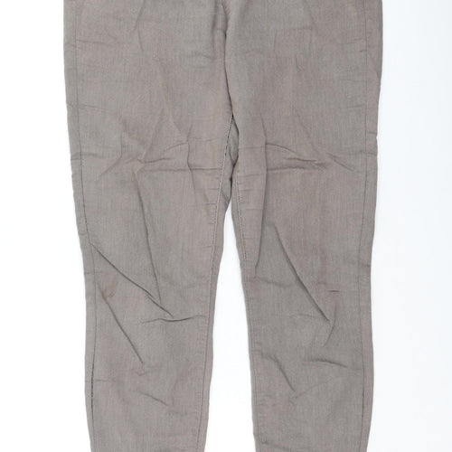 Dorothy Perkins Womens Brown  Cotton Trousers  Size 12 L27.5 in Regular