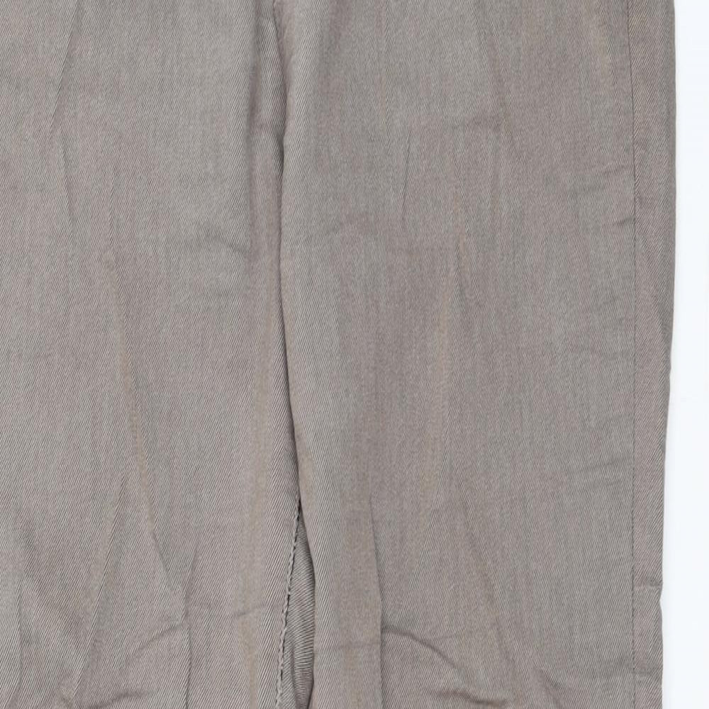 Dorothy Perkins Womens Brown  Cotton Trousers  Size 12 L27.5 in Regular