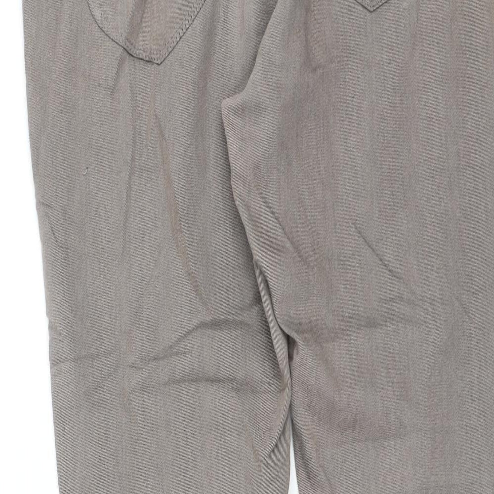 Dorothy Perkins Womens Brown  Cotton Trousers  Size 12 L27.5 in Regular