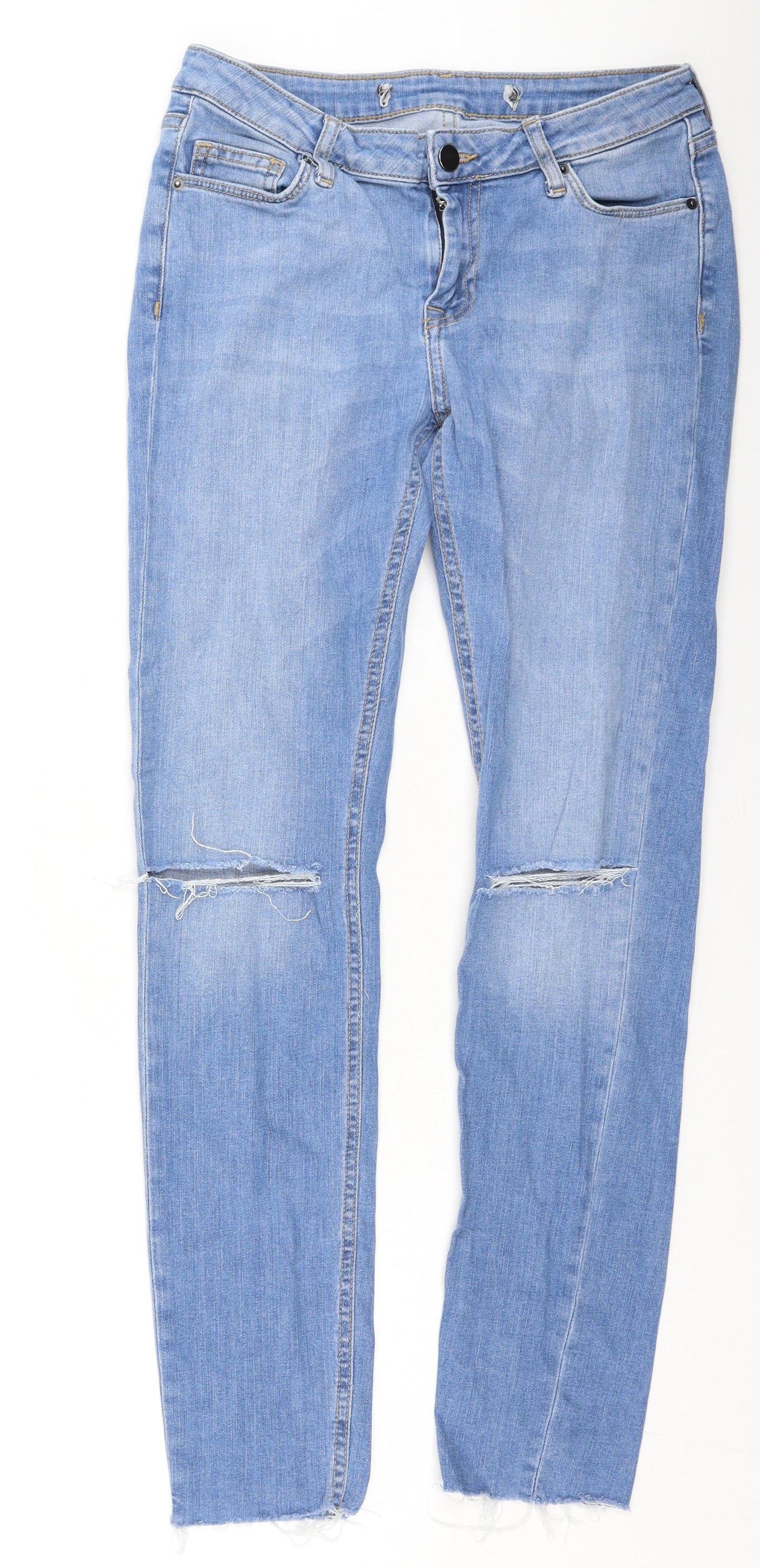 Denim & Co. Womens Blue  Cotton Skinny Jeans Size 10 L28.5 in Regular