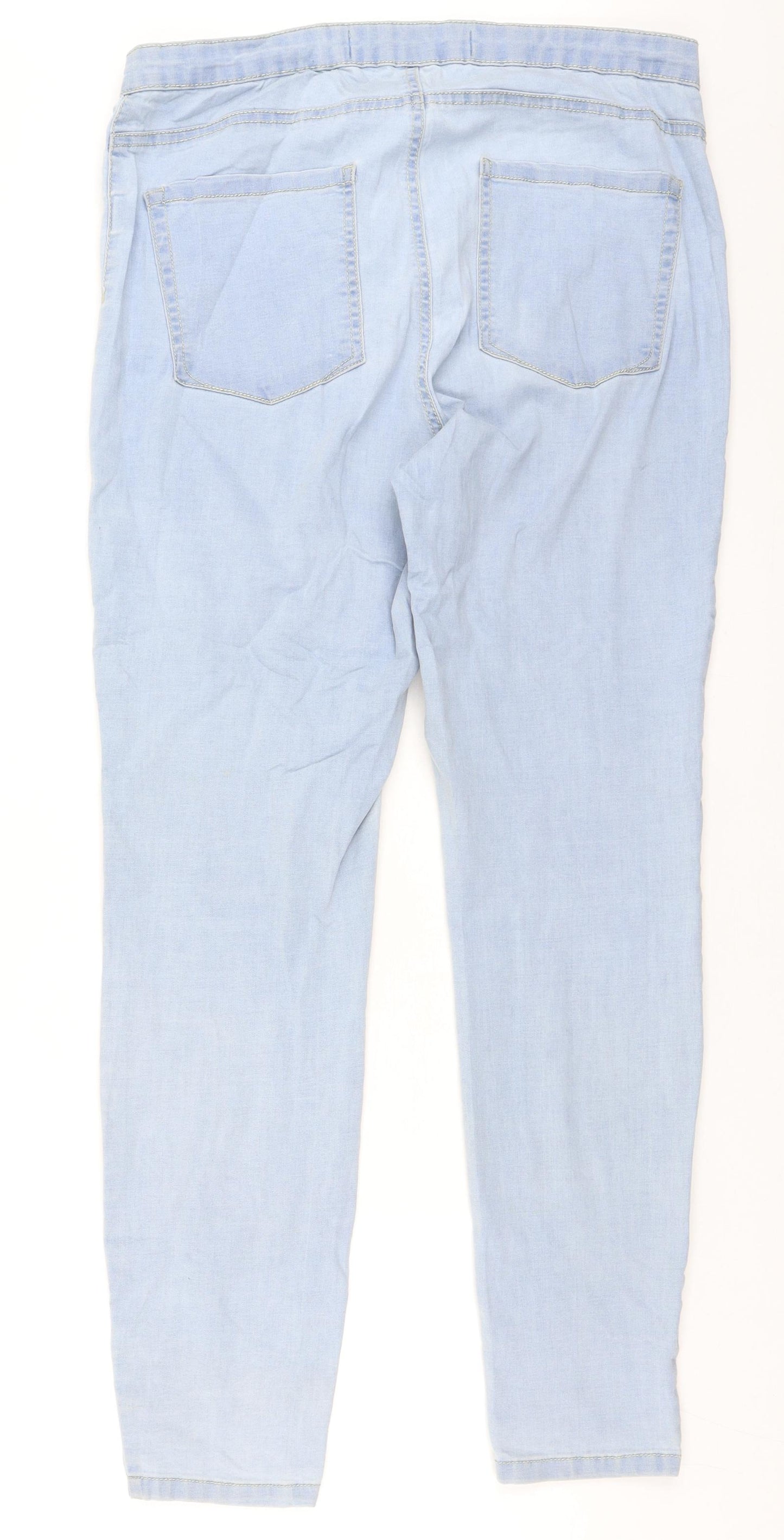 Primark Womens Blue  Cotton Skinny Jeans Size 16 L27.5 in Regular