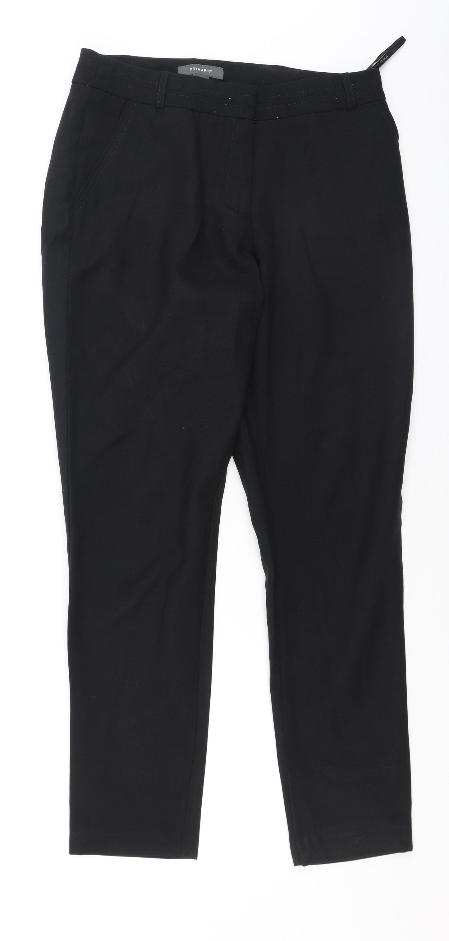 Primark Womens Black  Polyester Trousers  Size 12 L27 in Regular