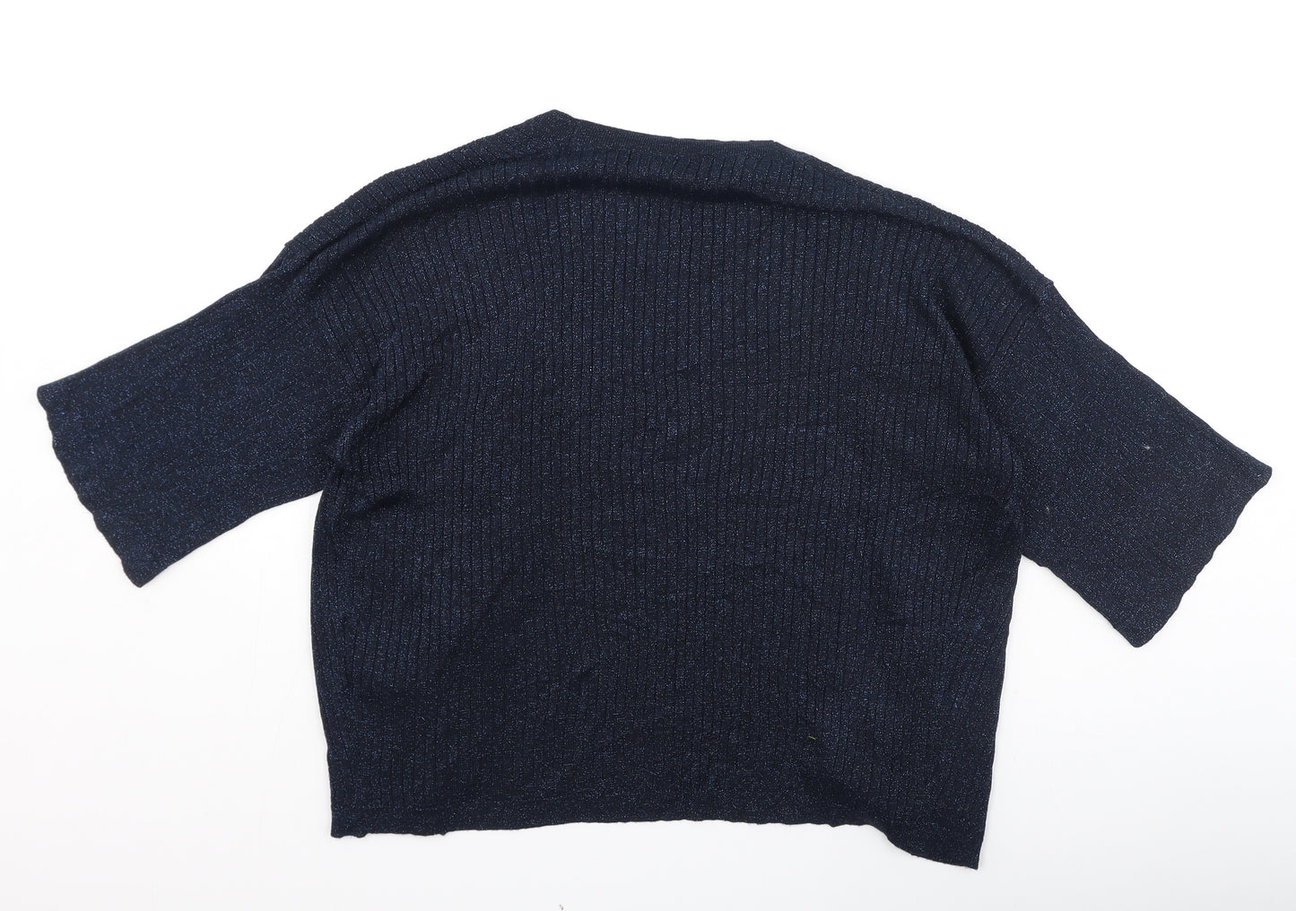Primark Womens Blue V-Neck  Viscose Cardigan Jumper Size 10