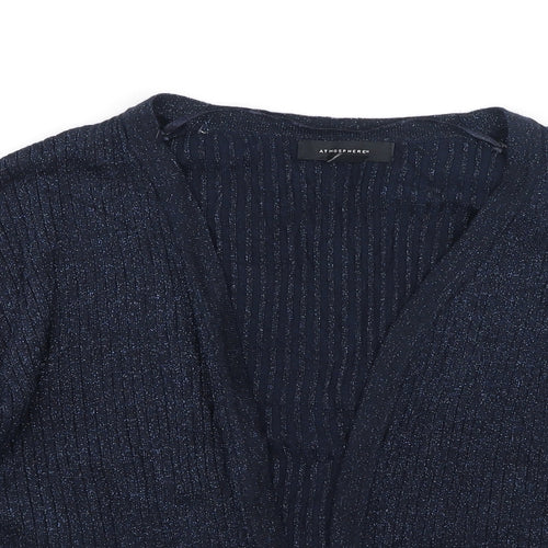 Primark Womens Blue V-Neck  Viscose Cardigan Jumper Size 10