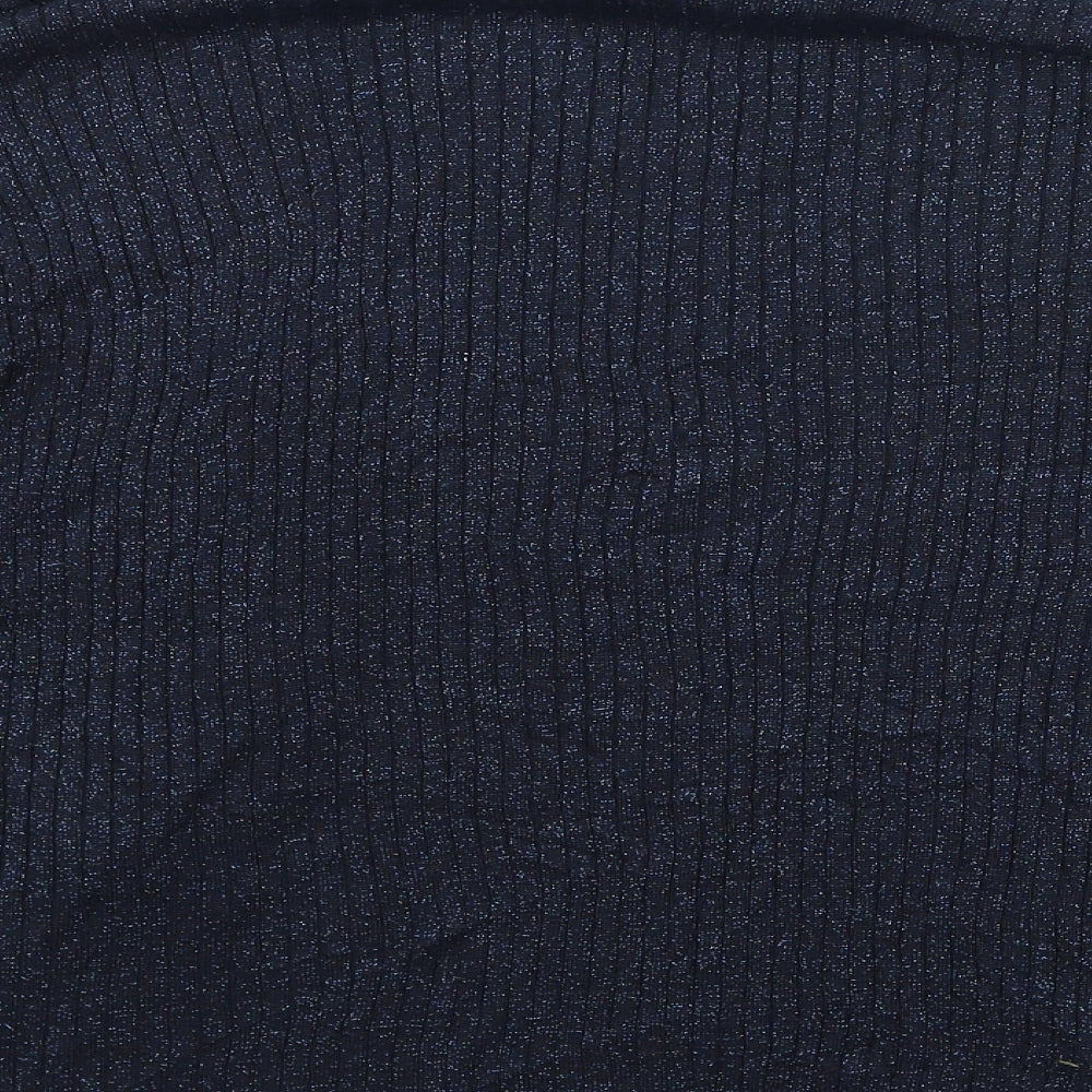 Primark Womens Blue V-Neck  Viscose Cardigan Jumper Size 10