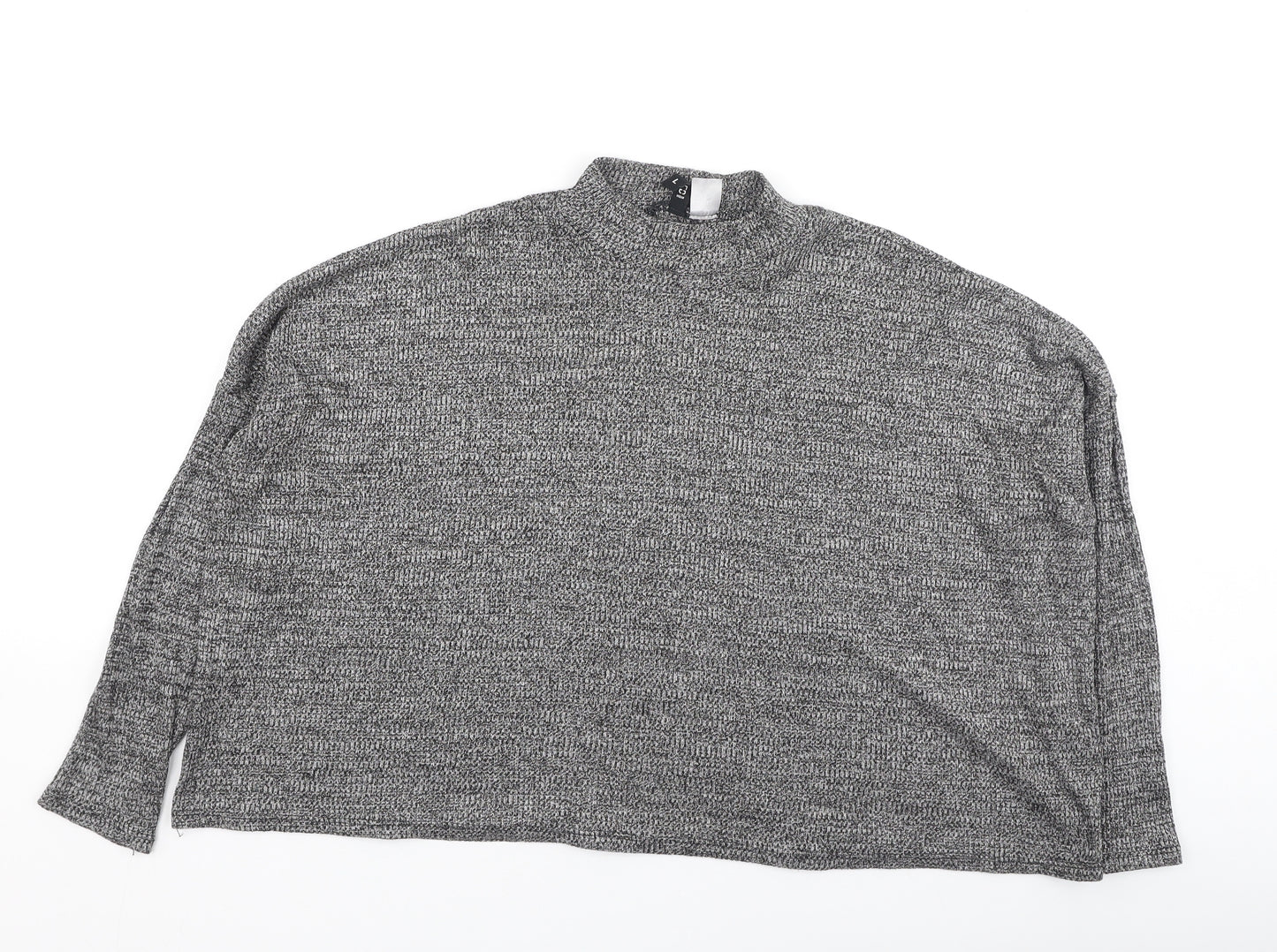 Divided Womens Grey High Neck  Polyester Pullover Jumper Size L