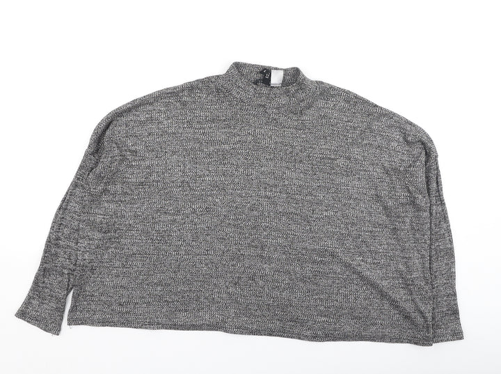 Divided Womens Grey High Neck  Polyester Pullover Jumper Size L