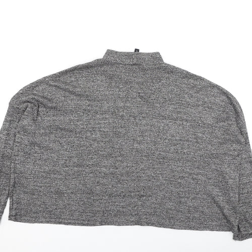 Divided Womens Grey High Neck  Polyester Pullover Jumper Size L
