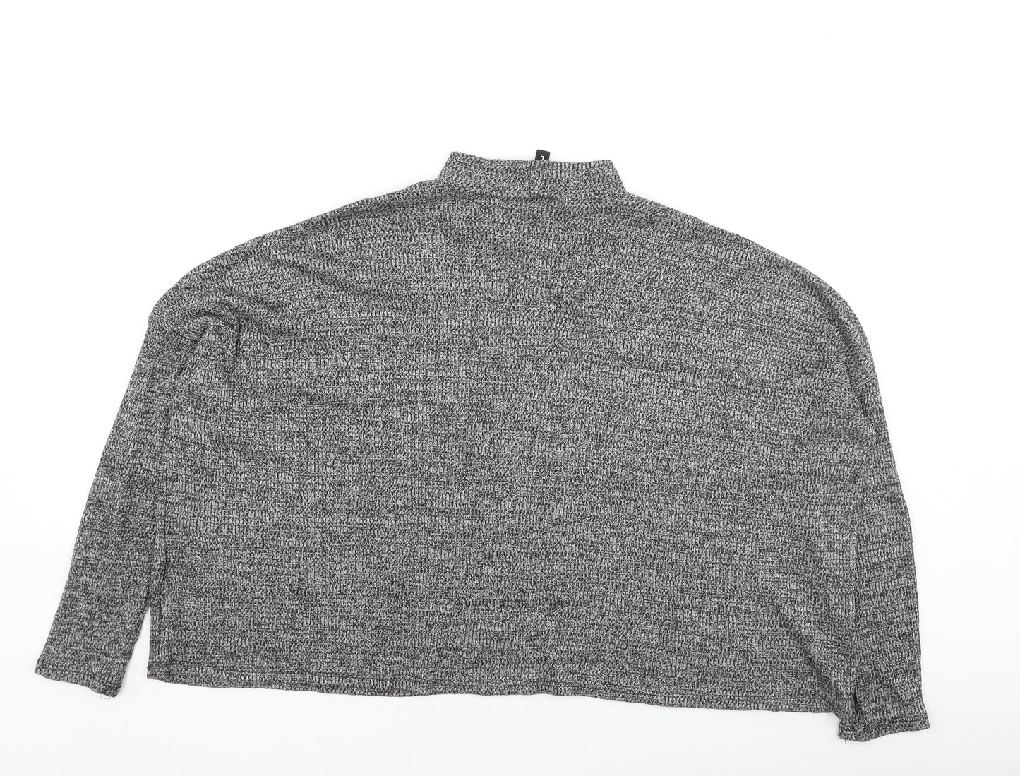 Divided Womens Grey High Neck  Polyester Pullover Jumper Size L