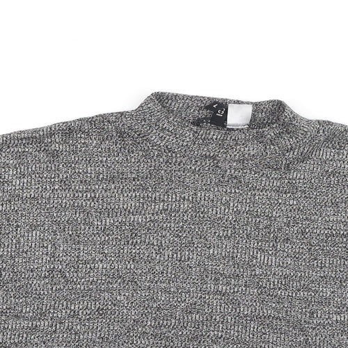 Divided Womens Grey High Neck  Polyester Pullover Jumper Size L