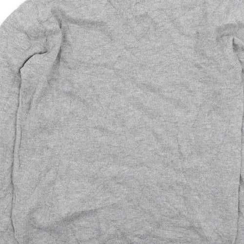 H&M Girls Grey Round Neck  Cotton Pullover Jumper Size 6-7 Years