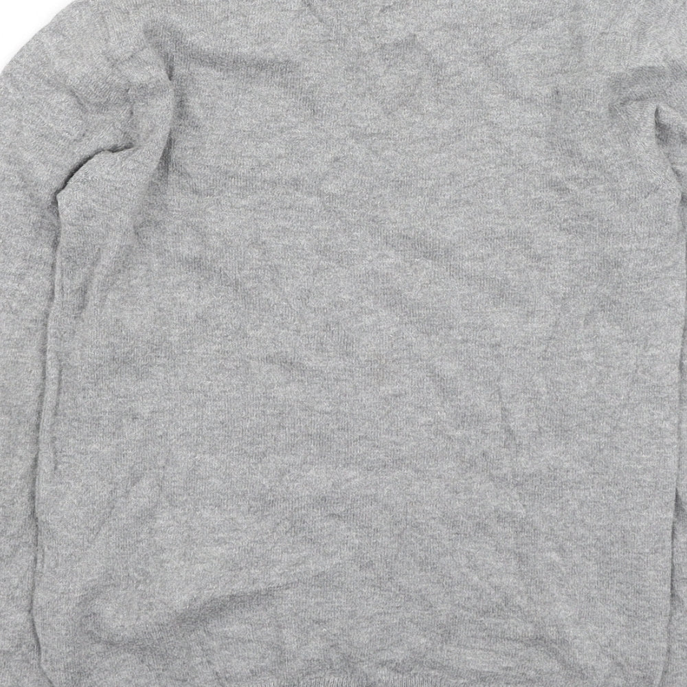 H&M Girls Grey Round Neck  Cotton Pullover Jumper Size 6-7 Years