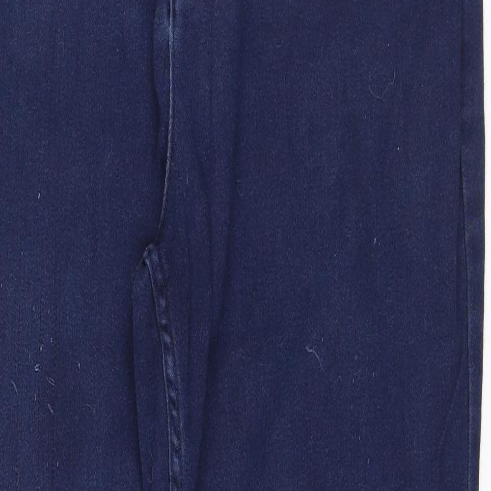 Marks and Spencer Womens Blue  Cotton Straight Jeans Size 16 L30 in Regular