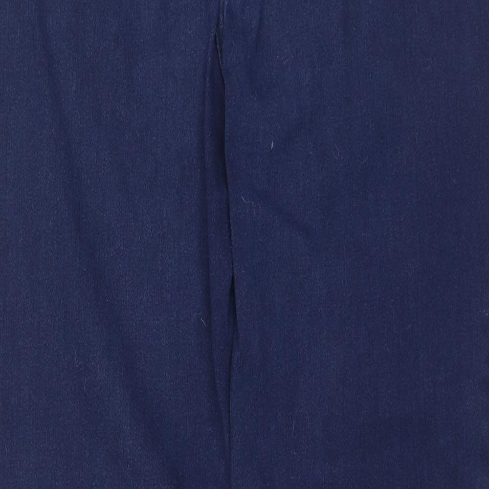Marks and Spencer Womens Blue  Cotton Straight Jeans Size 16 L30 in Regular