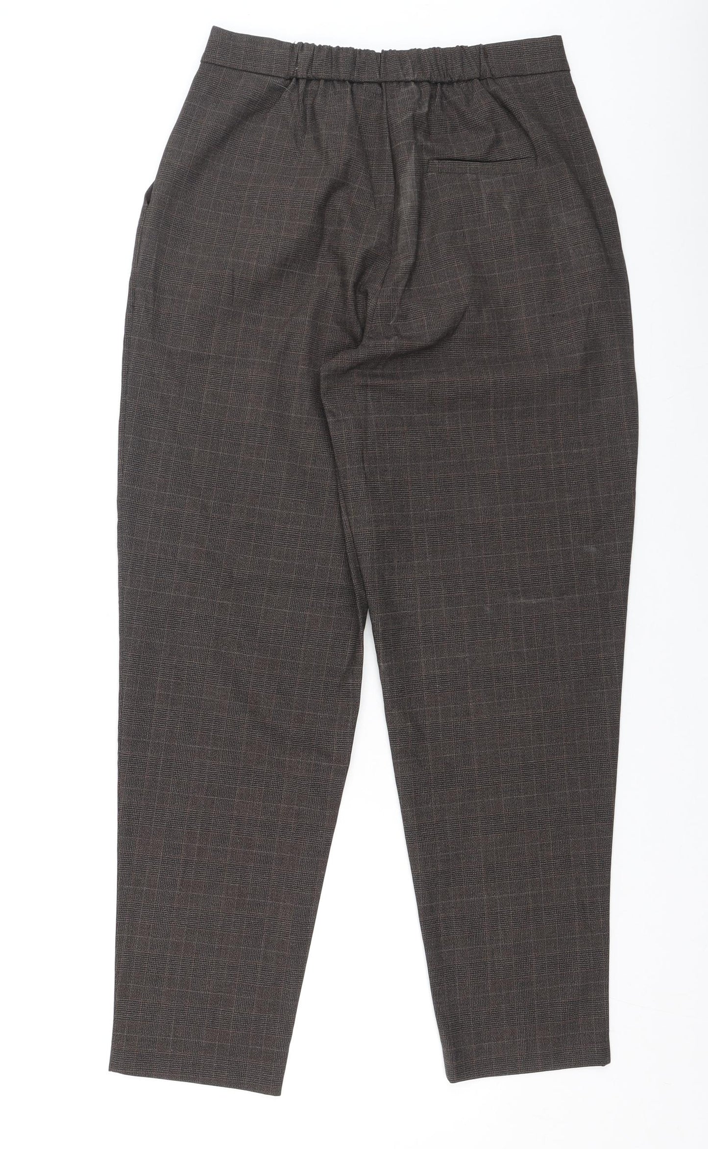 New Look Womens Brown Plaid Polyester Trousers  Size 8 L29 in Regular