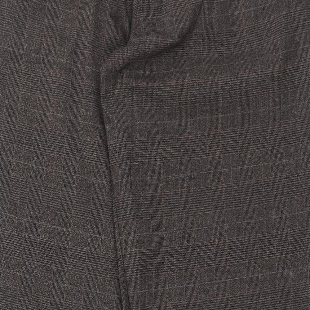 New Look Womens Brown Plaid Polyester Trousers  Size 8 L29 in Regular