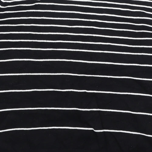 Debenhams Womens Black Round Neck Striped Viscose Pullover Jumper Size 12