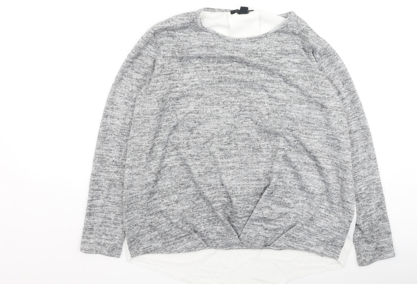 Primark Womens Grey Round Neck  Polyester Pullover Jumper Size 10