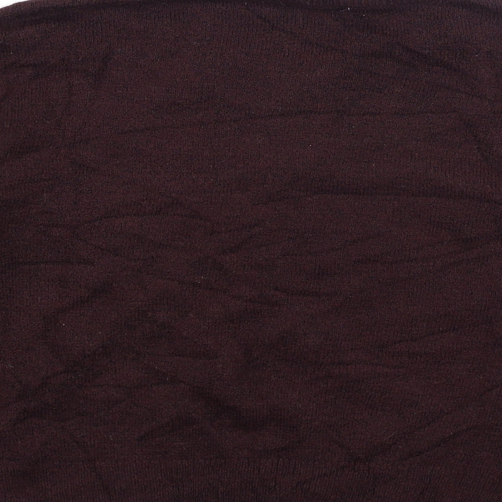 H&M Womens Purple Round Neck  Acrylic Henley Jumper Size S