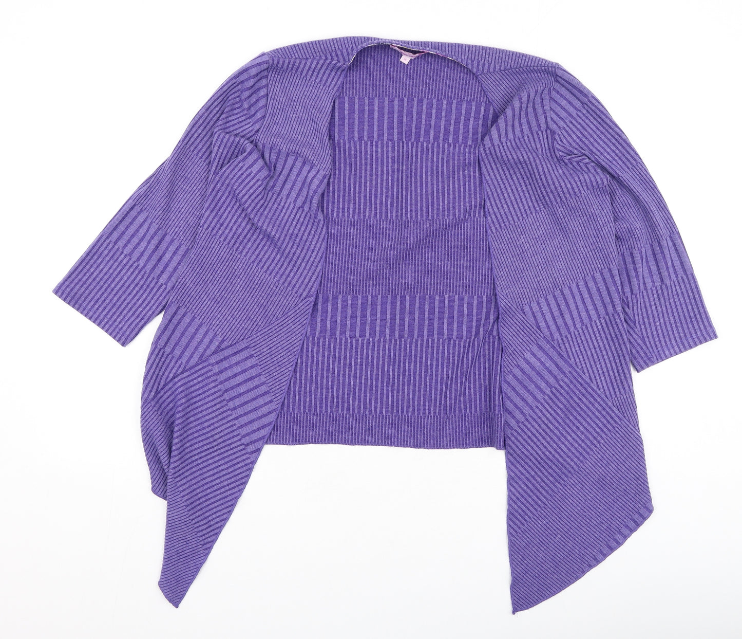 Per Una Womens Purple V-Neck  Polyester Cardigan Jumper Size 16