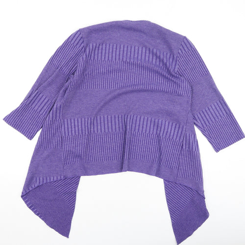 Per Una Womens Purple V-Neck  Polyester Cardigan Jumper Size 16