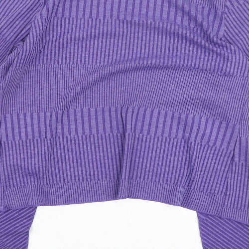 Per Una Womens Purple V-Neck  Polyester Cardigan Jumper Size 16