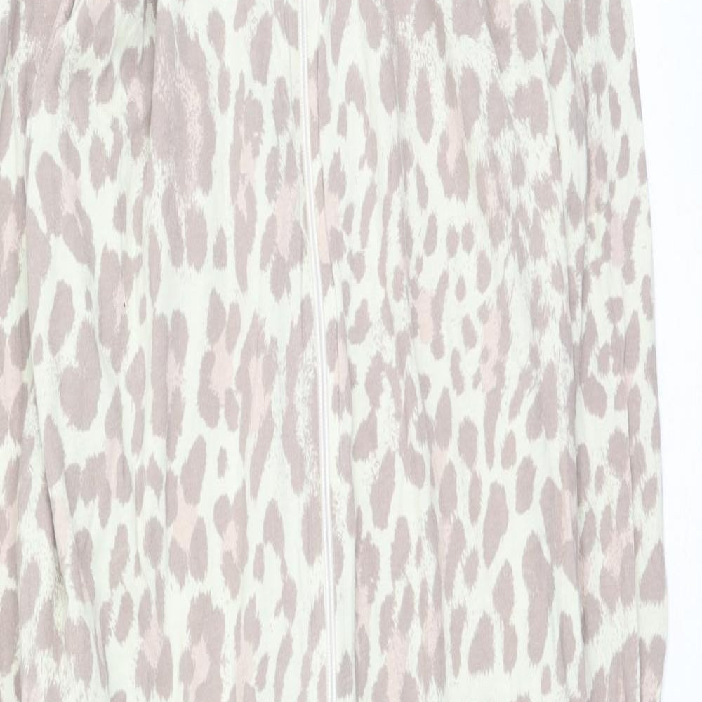 Preworn Girls Beige Animal Print Cotton Top One Piece Size 12-13 Years