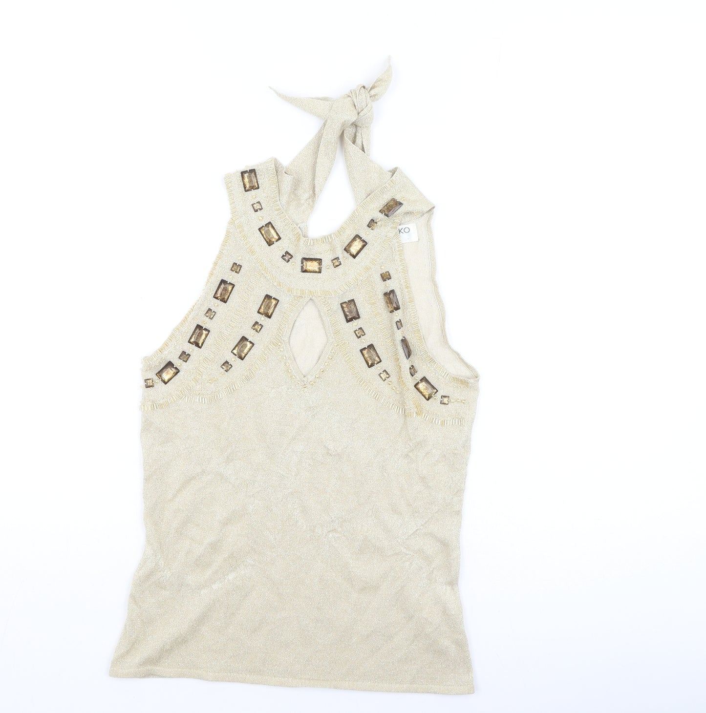 Kaliko Womens Gold  Viscose Camisole Tank Size 10 Halter