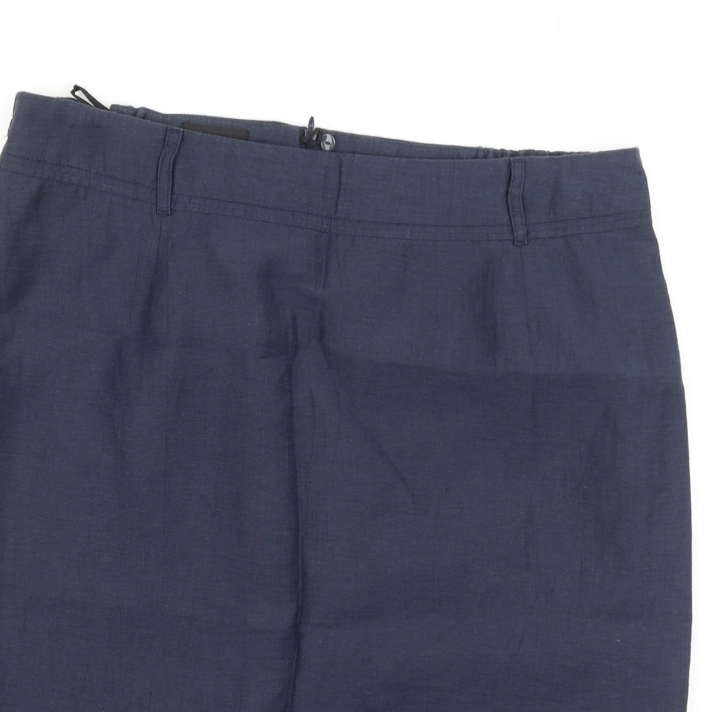 habella Womens Blue  Cotton A-Line Skirt Size 18