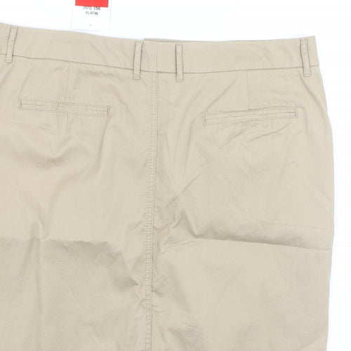 Marks and Spencer Womens Beige  Cotton A-Line Skirt Size 18