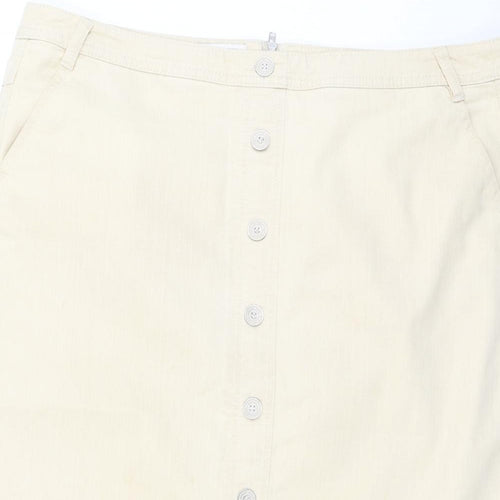 Gerry Weber Womens Beige  Cotton A-Line Skirt Size 38