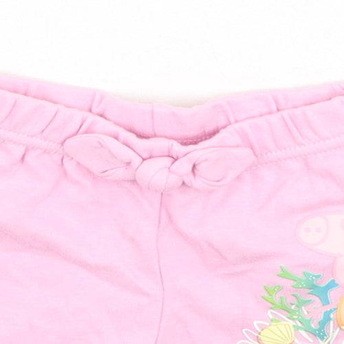 George  Girls Pink  Cotton Cropped Leggings Size 9-12 Months   - Peppa pig
