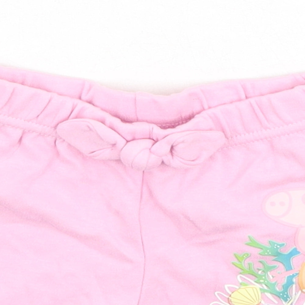 George  Girls Pink  Cotton Cropped Leggings Size 9-12 Months   - Peppa pig